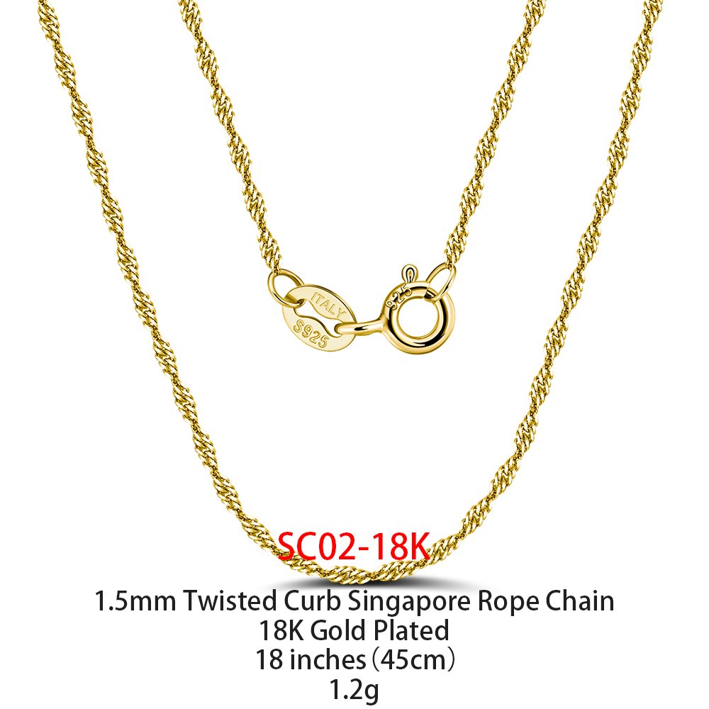 Gold Plated Jewellery - 18 inches(45cm), SC02-18K image