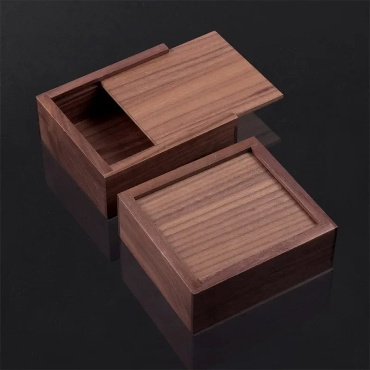 Square Wooden Storage Box - Blank, Walnut Wood image