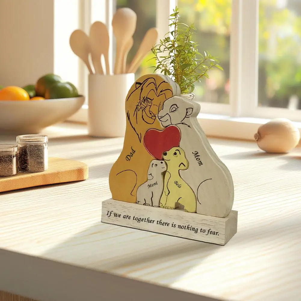 Personalized Lion King Wooden Family Puzzle image 1