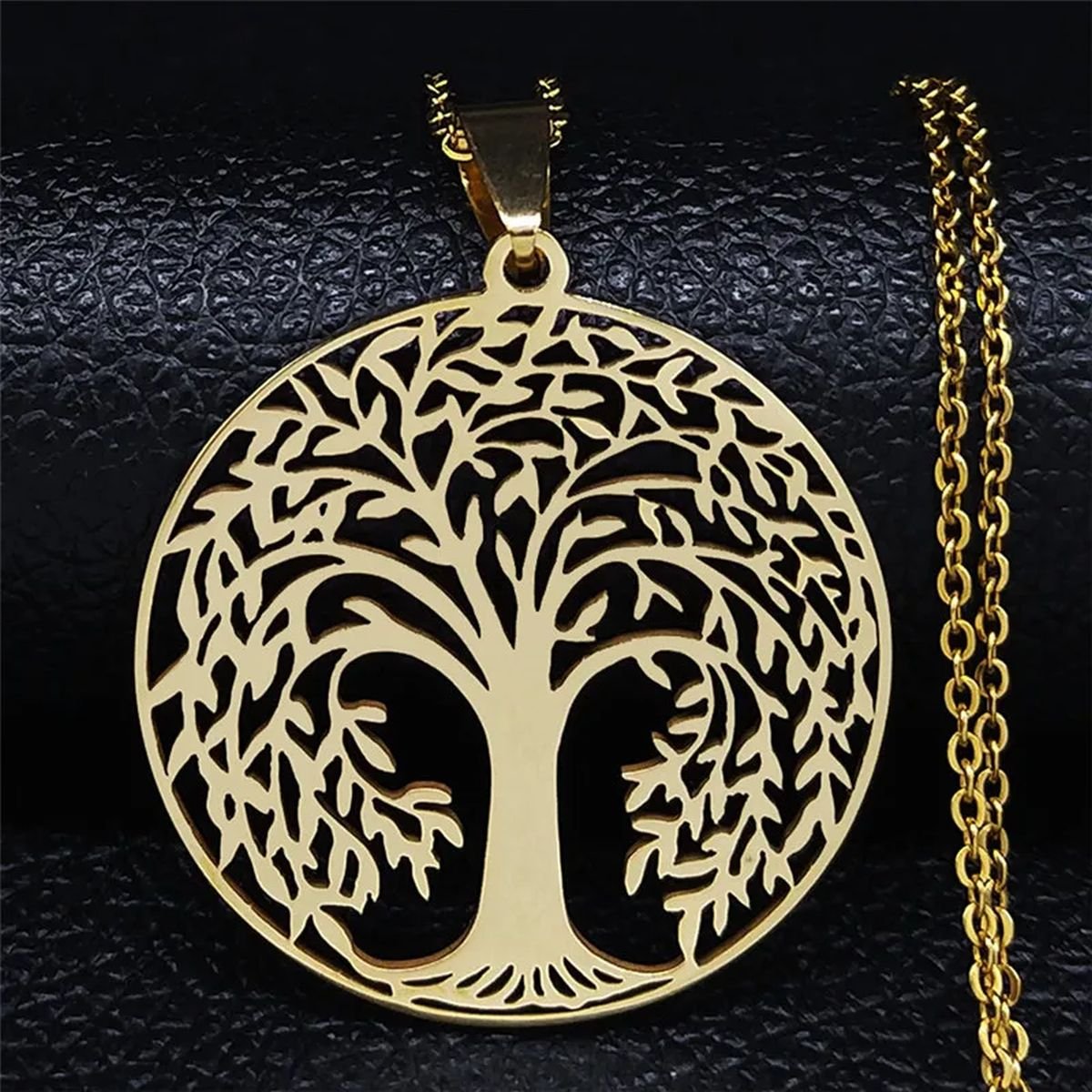 Tree of Life Pendant Necklace in Silver-Tone Stainless Steel image 0