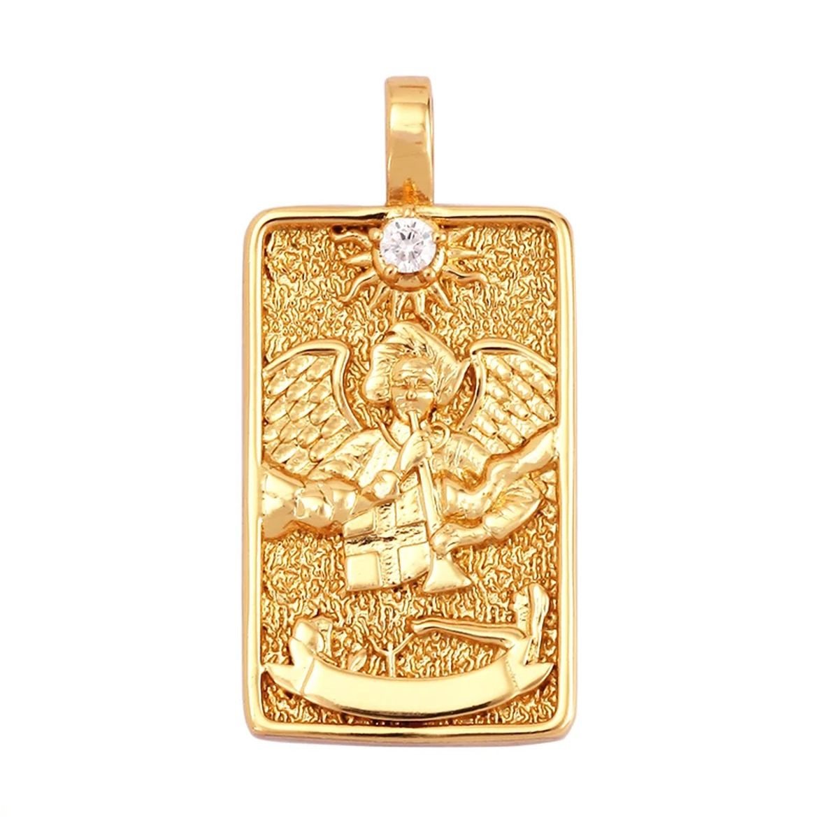 Tarot Cards Charm Pendant ,18K Real Gold Plated - M06-11. Judgement image