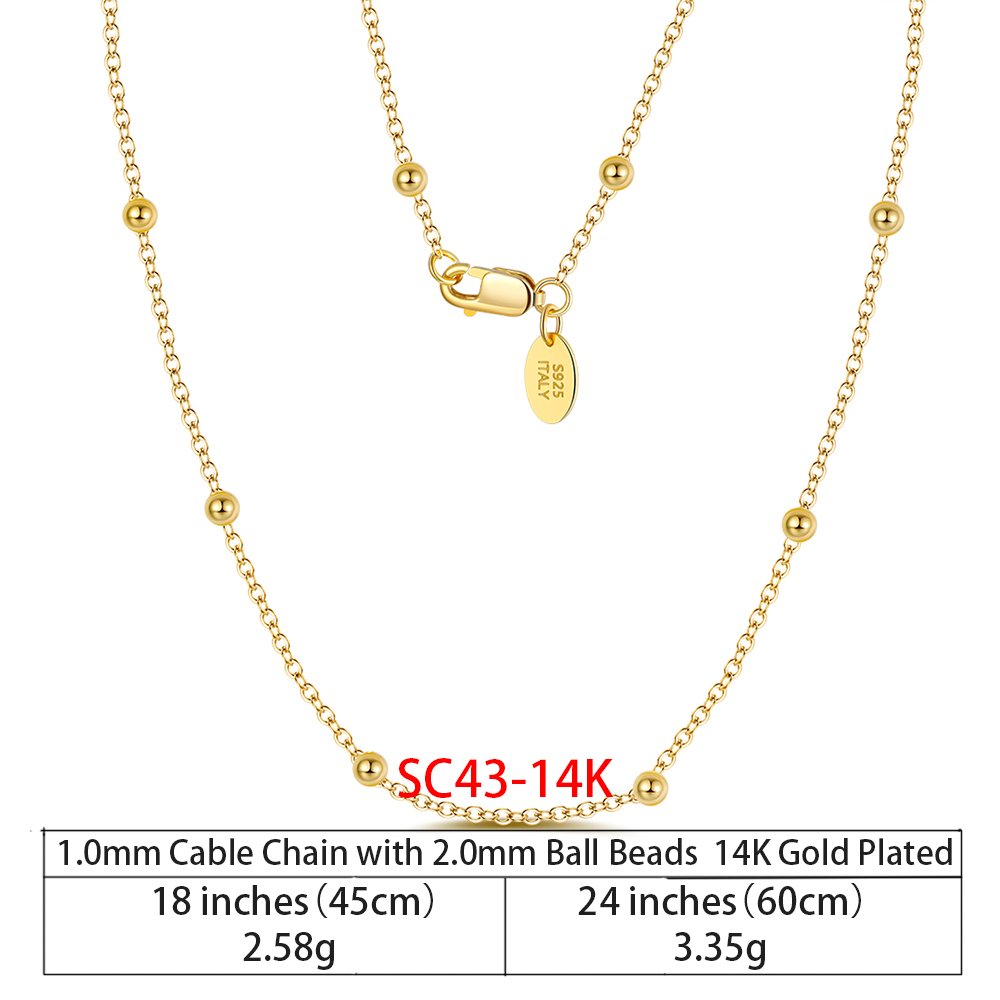 Gold Plated Jewellery - 22 inches(55cm), SC43-14K image
