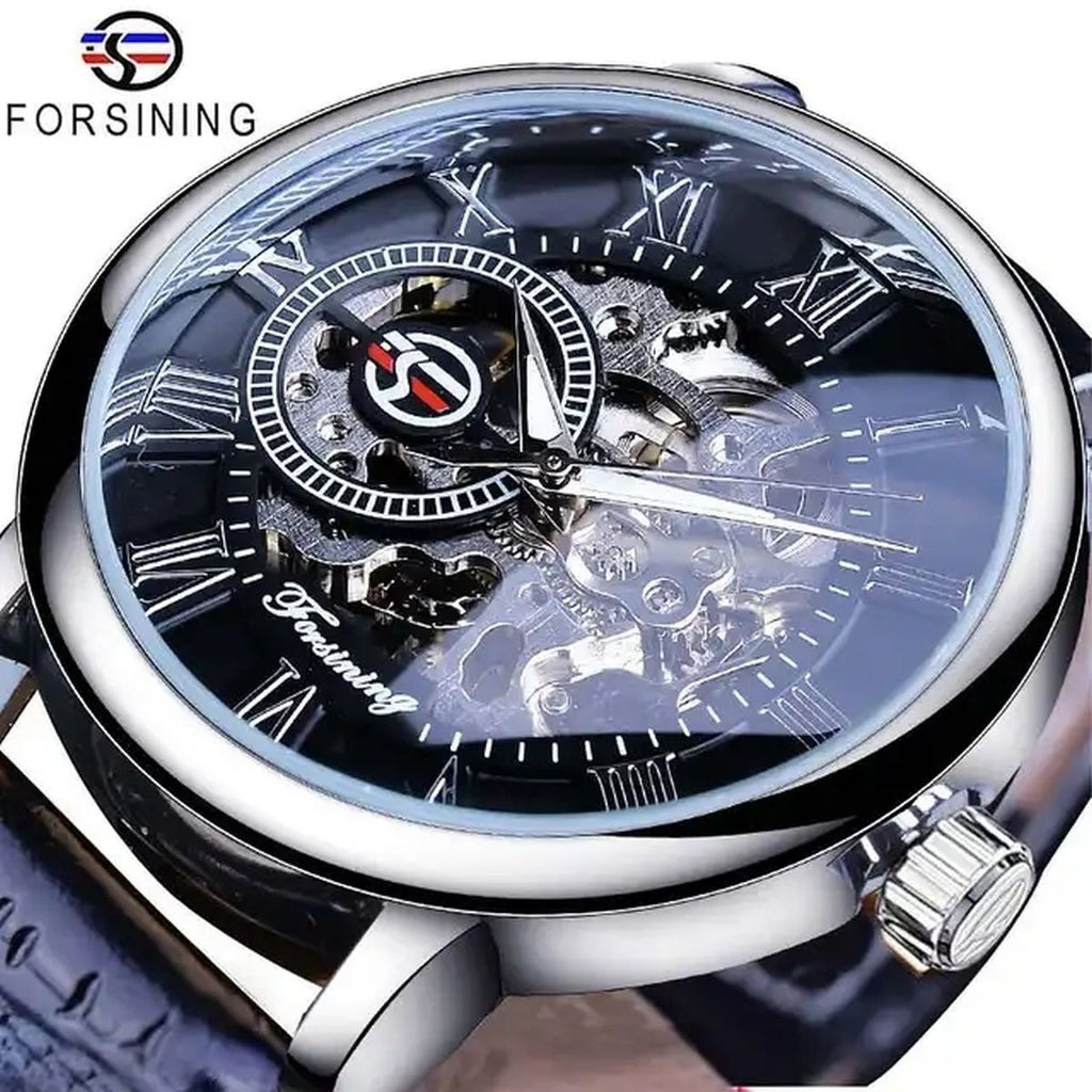 Automatic Mechanical Watch - silver black image