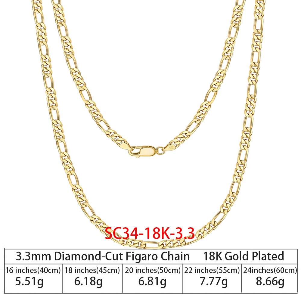 Gold Plated Jewellery - 24 inches(60cm), SC34-18K-3.3 image