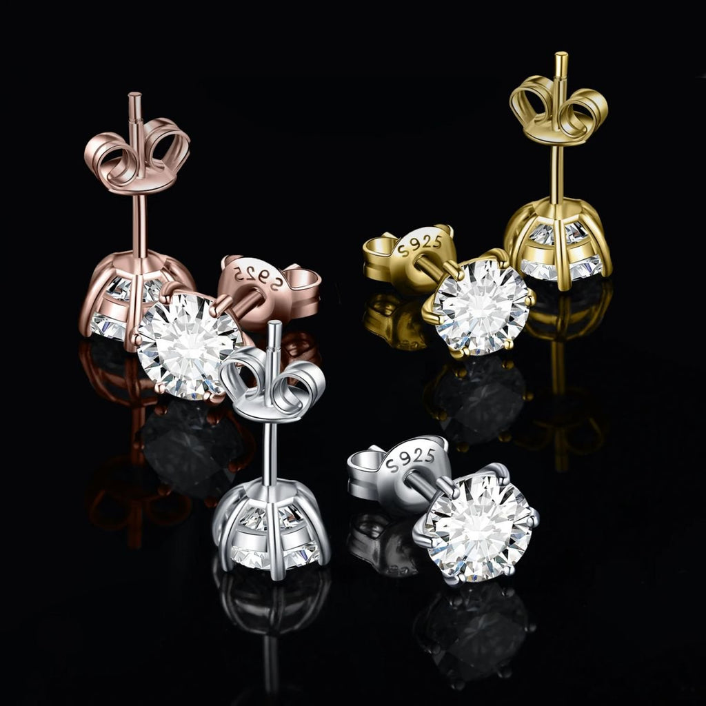 Moissanite Sterling Silver Stud Earrings image 6