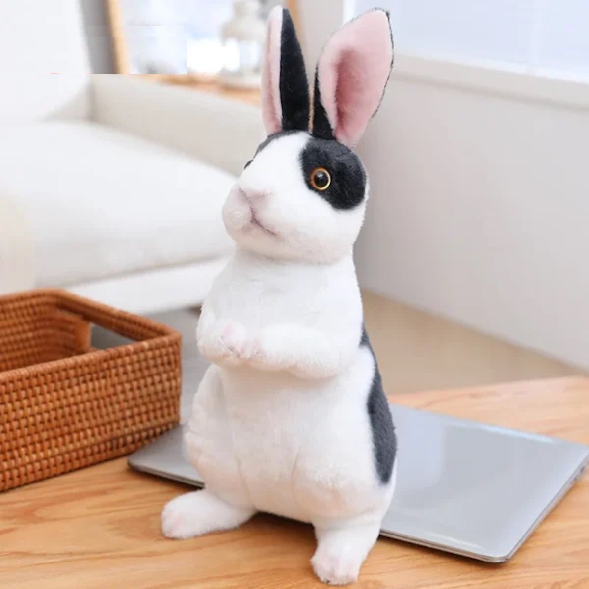 Rabbit Plush Toy - sitting black 24cm image