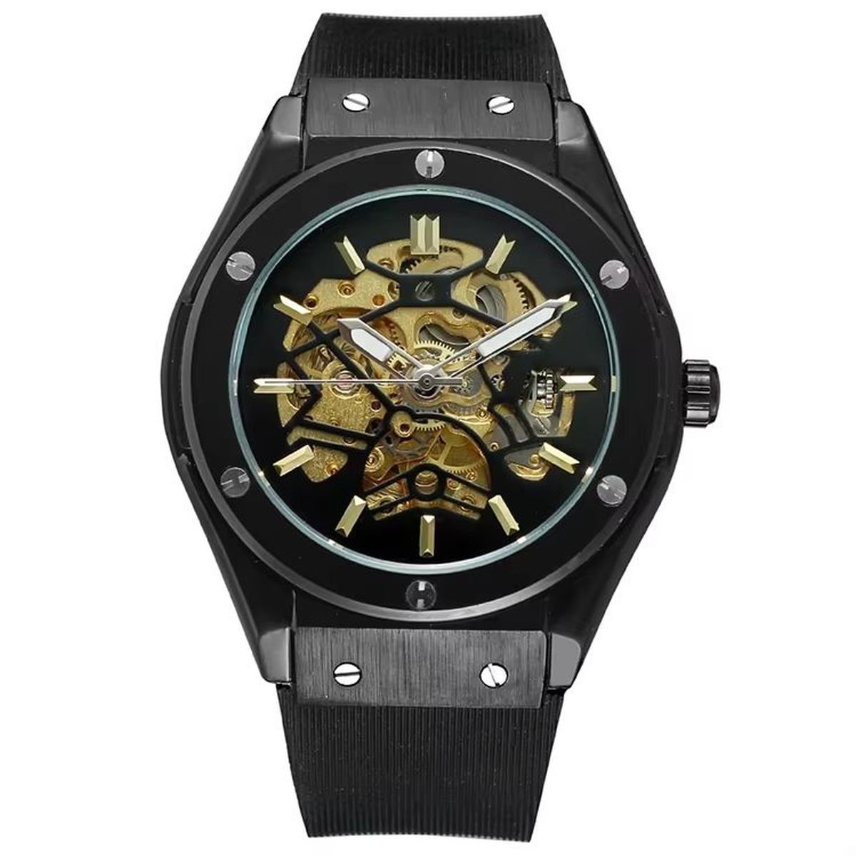 Men Luxury Brand Automatic Mechanical Wristwatch - Black image