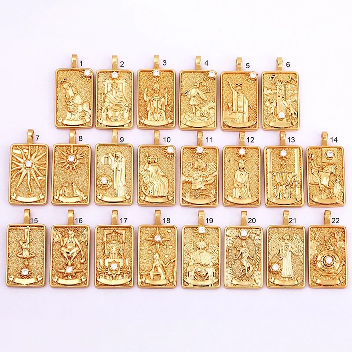 Tarot Cards Charm Pendant ,18K Real Gold Plated image 1