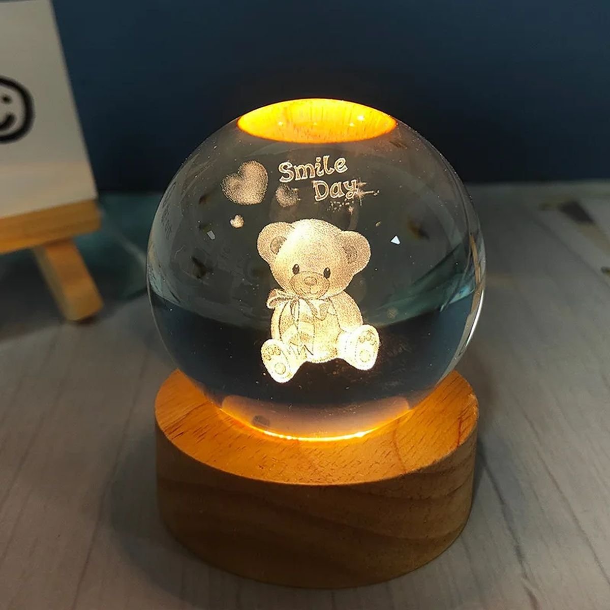 New 3D LED Crystal Ball - bear image