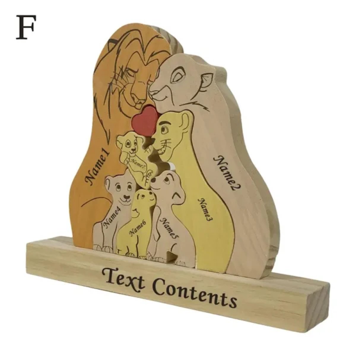 Personalized Lion King Wooden Family Puzzle - 7names image