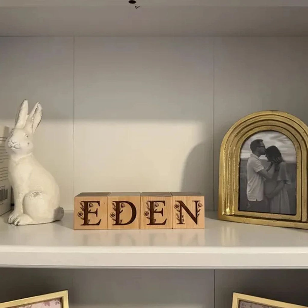 Engraved Wood Name Blocks image 1