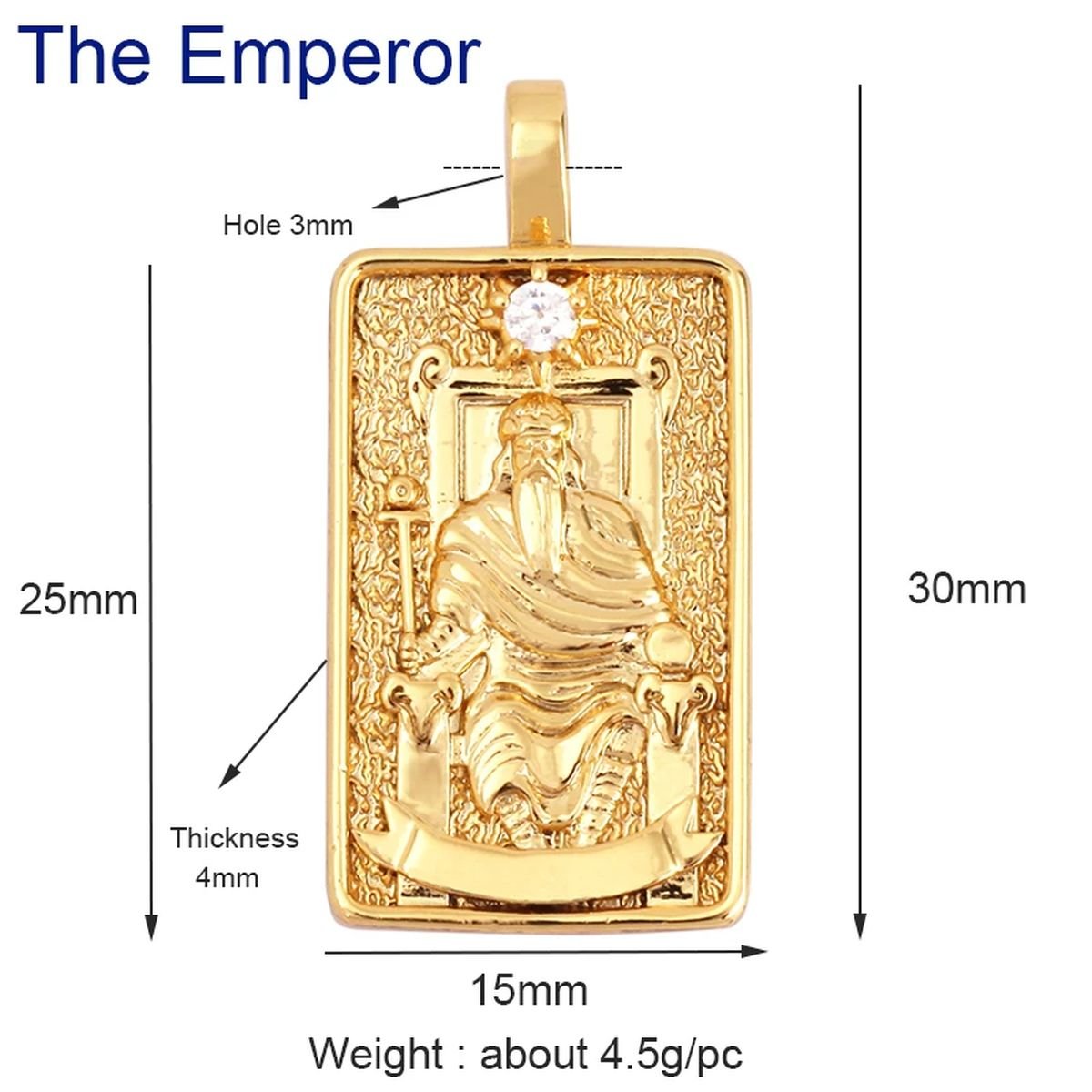 Tarot Cards Charm Pendant ,18K Real Gold Plated image 2