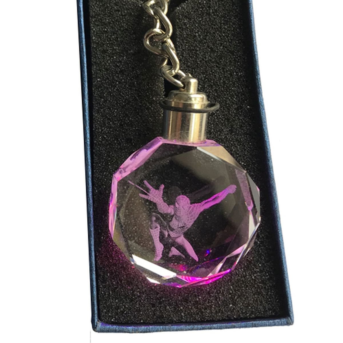 Keyring the Avengers Crystal Glass Keychain with Led Light - 3cm*11cm, Spideman image