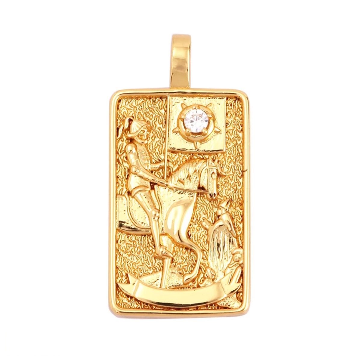 Tarot Cards Charm Pendant ,18K Real Gold Plated - M06-14. Death image