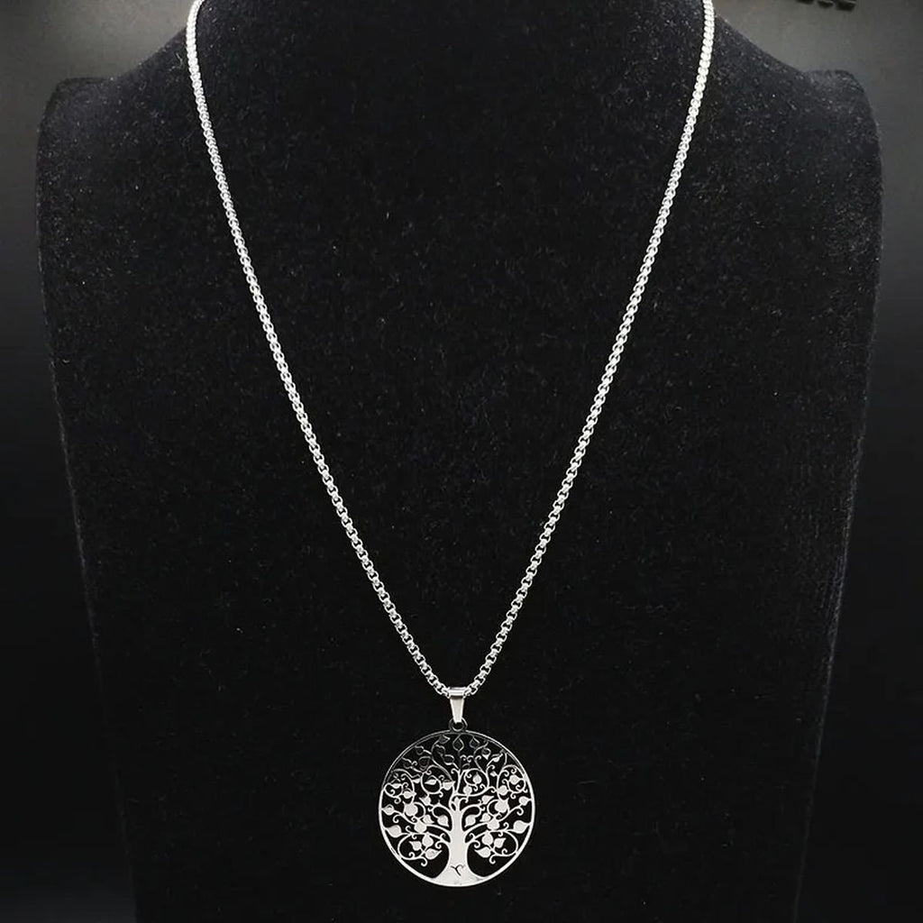 Tree of Life Pendant Necklace in Silver-Tone Stainless Steel image 5