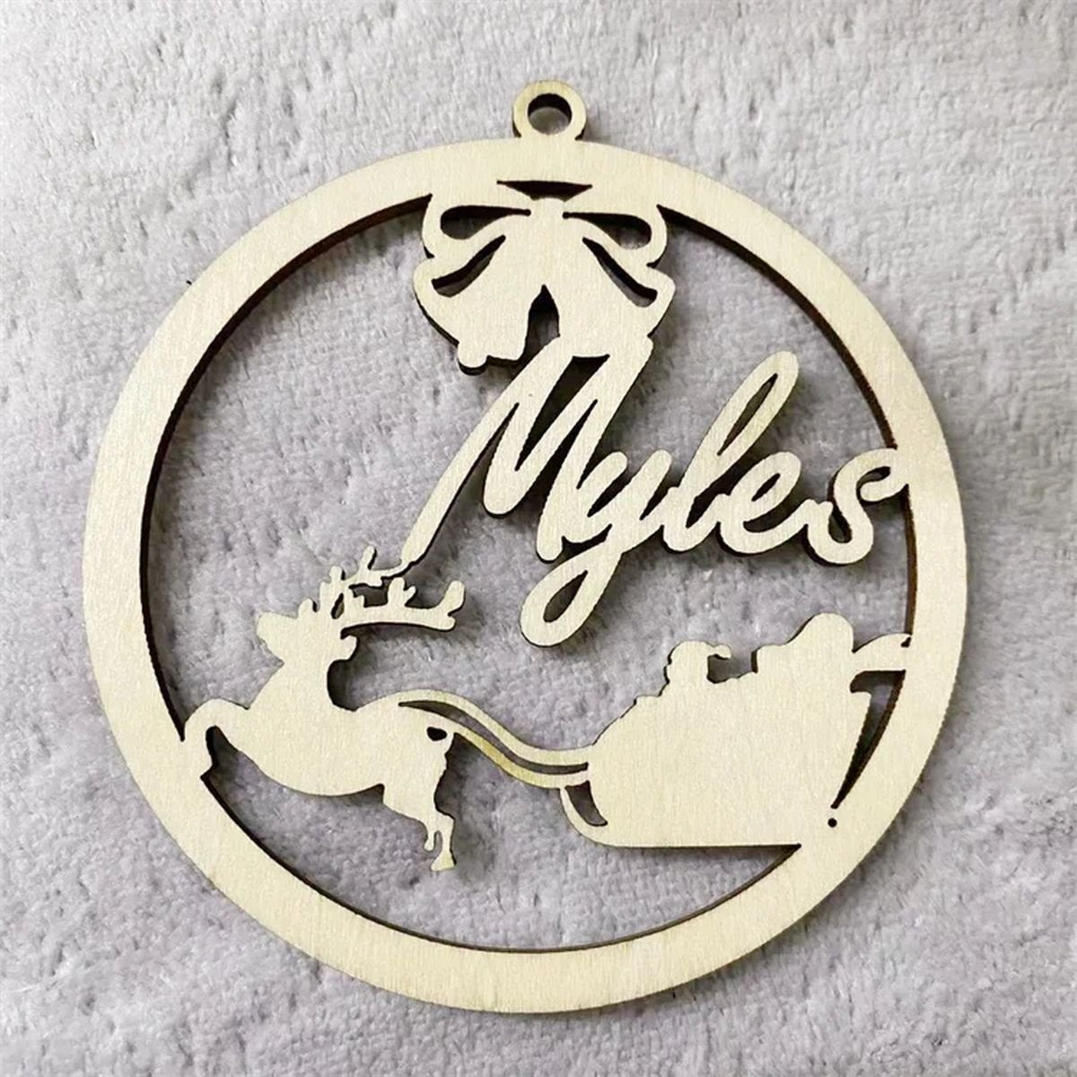 Personalized Wooden Snowflake Name Ornaments - Style 4 image