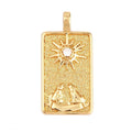 Tarot Cards Charm Pendant ,18K Real Gold Plated - M06-8.The Moon image