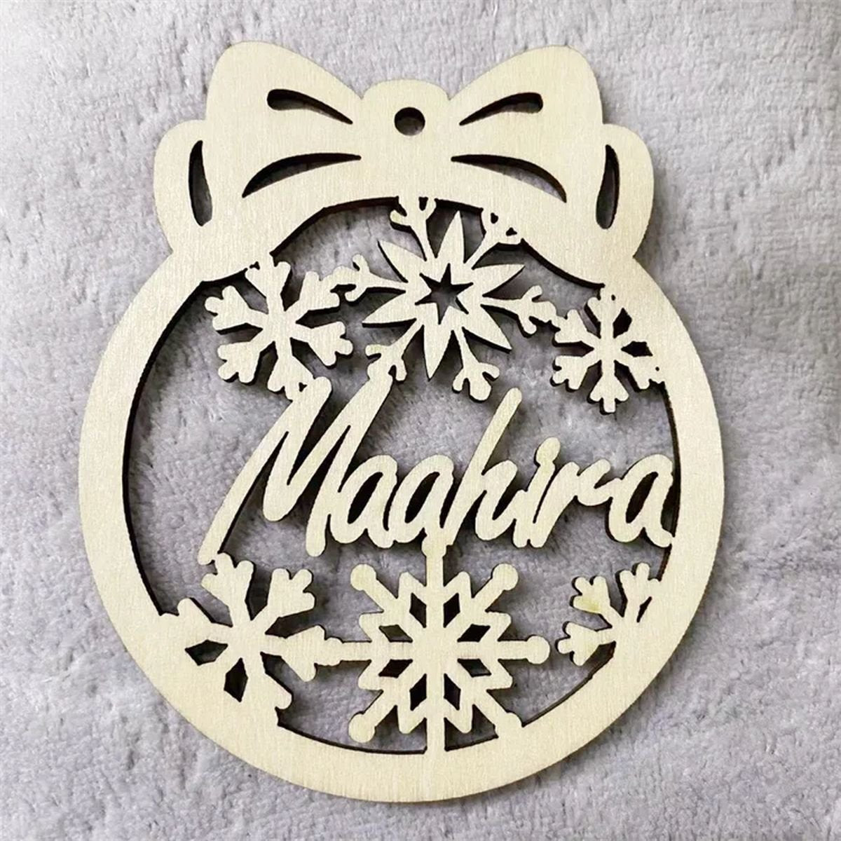 Personalized Wooden Snowflake Name Ornaments image 7
