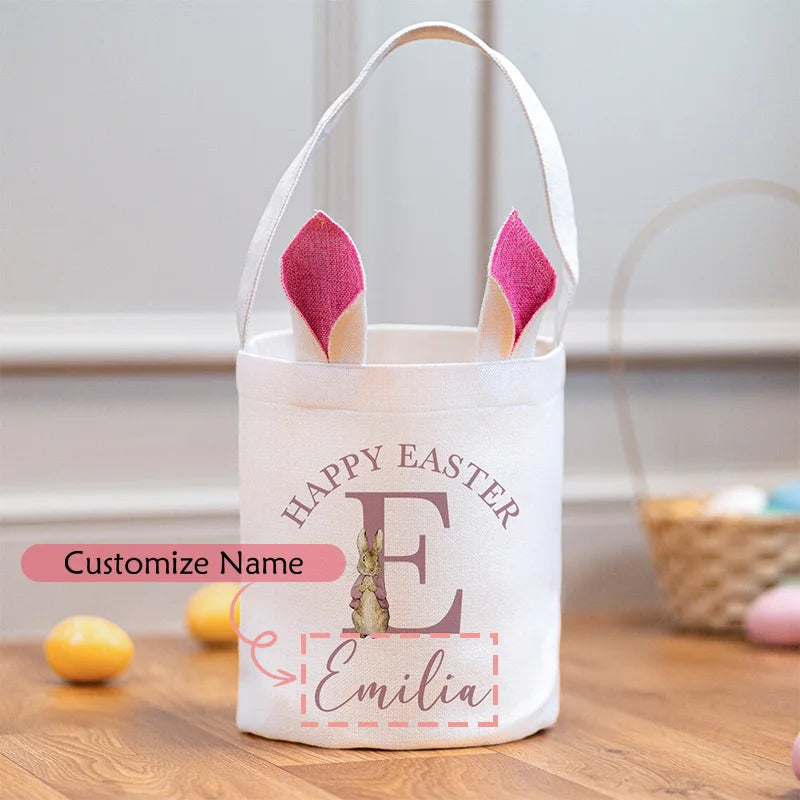 Personalised Easter basket - custom name Pink image