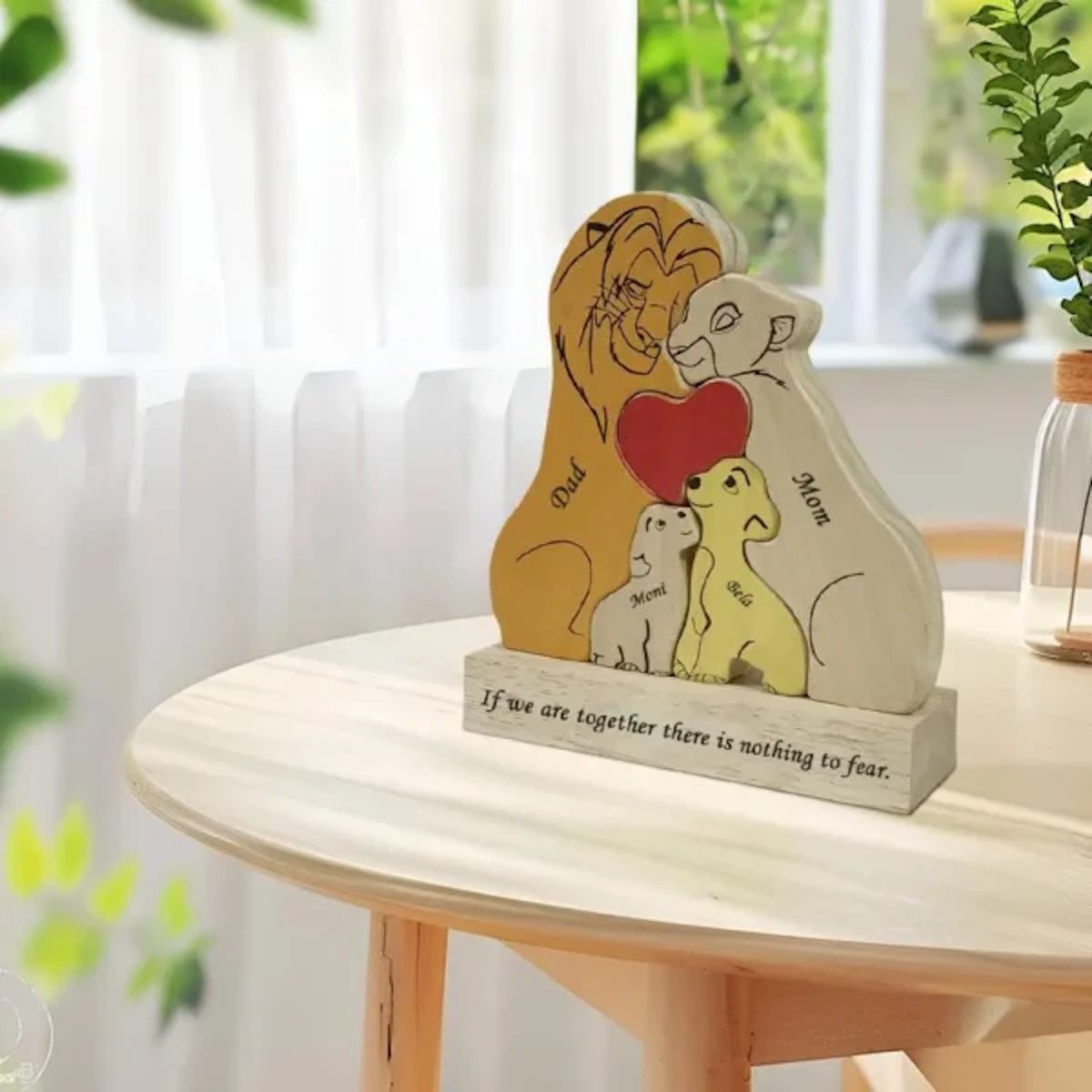 Personalized Lion King Wooden Family Puzzle - 3names image