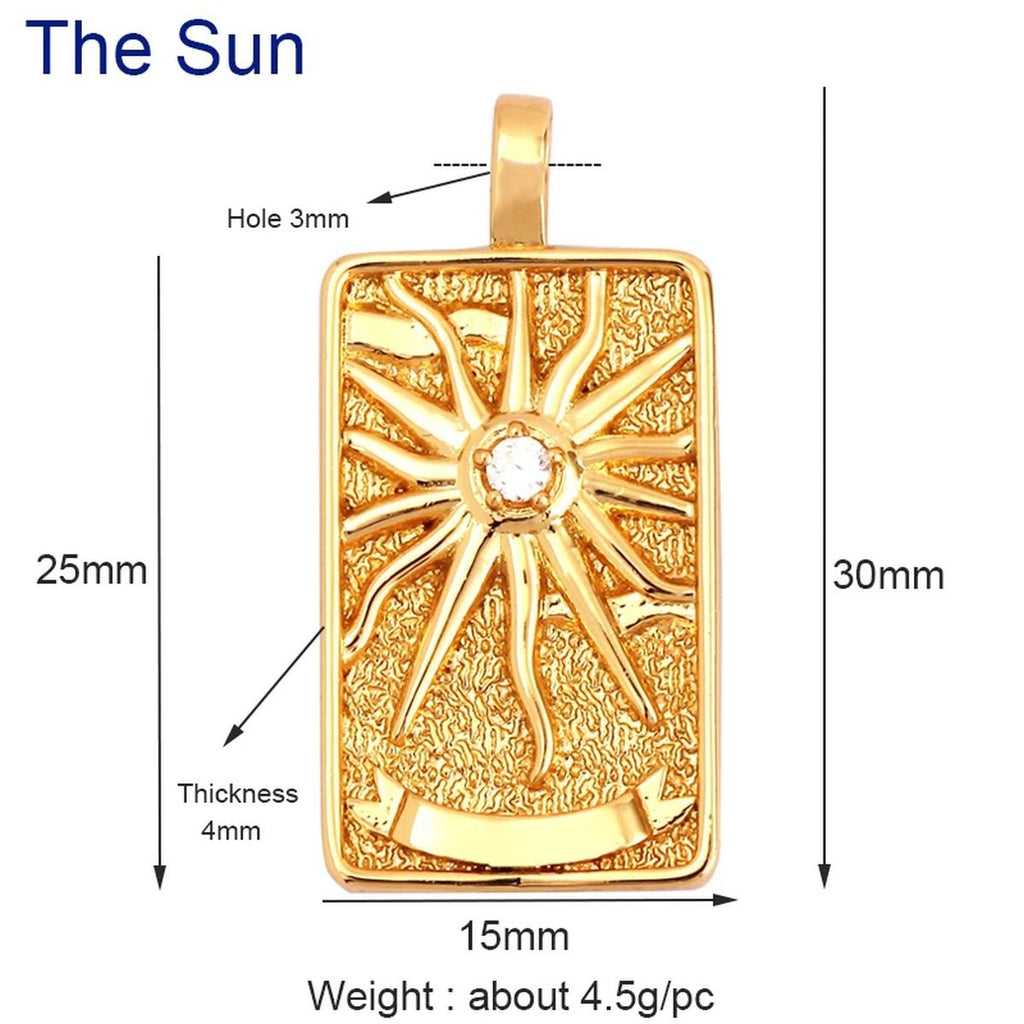 Tarot Cards Charm Pendant ,18K Real Gold Plated image 3