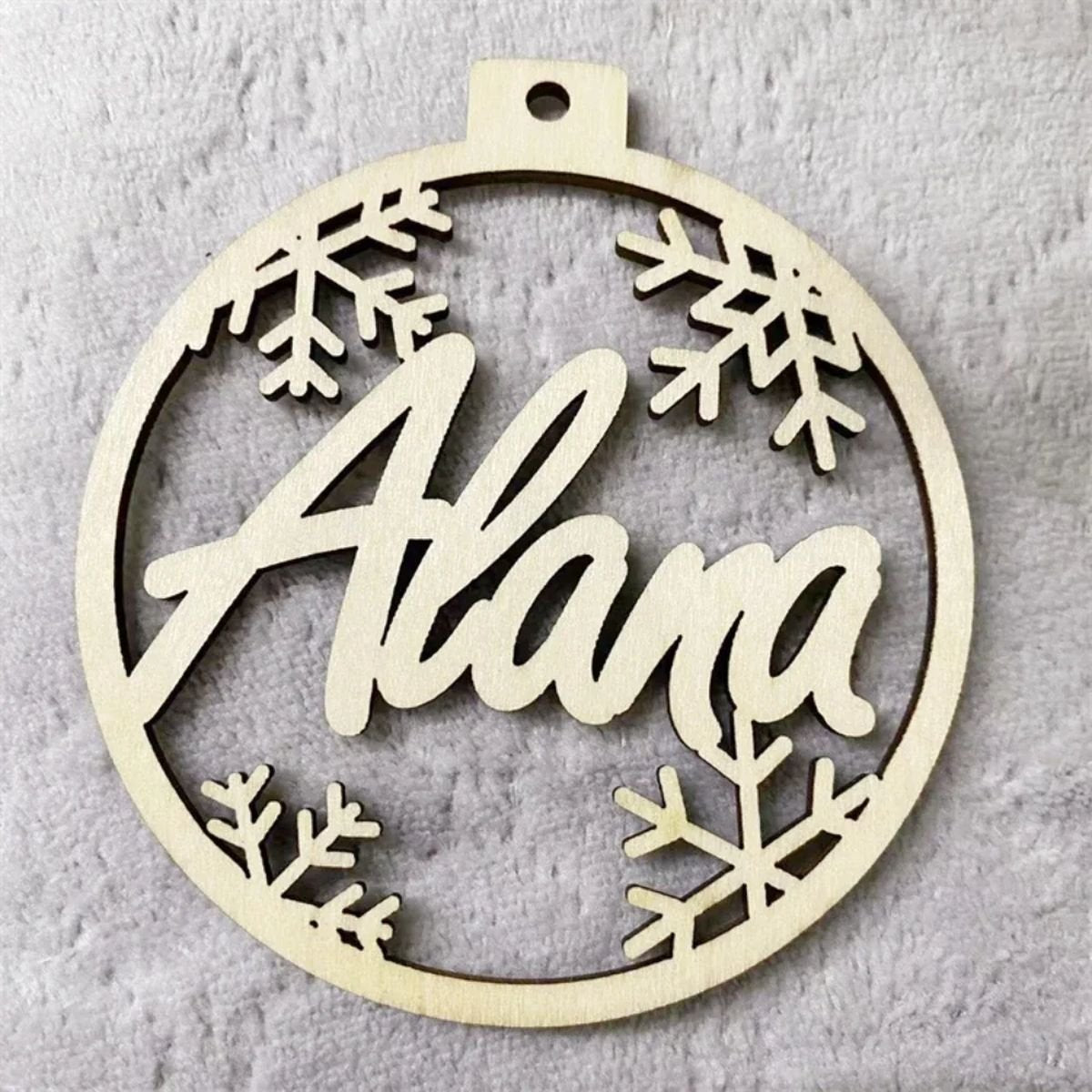 Personalized Wooden Snowflake Name Ornaments - Style 1 image
