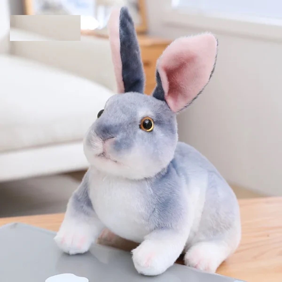 Rabbit Plush Toy - squat gray 16cm image