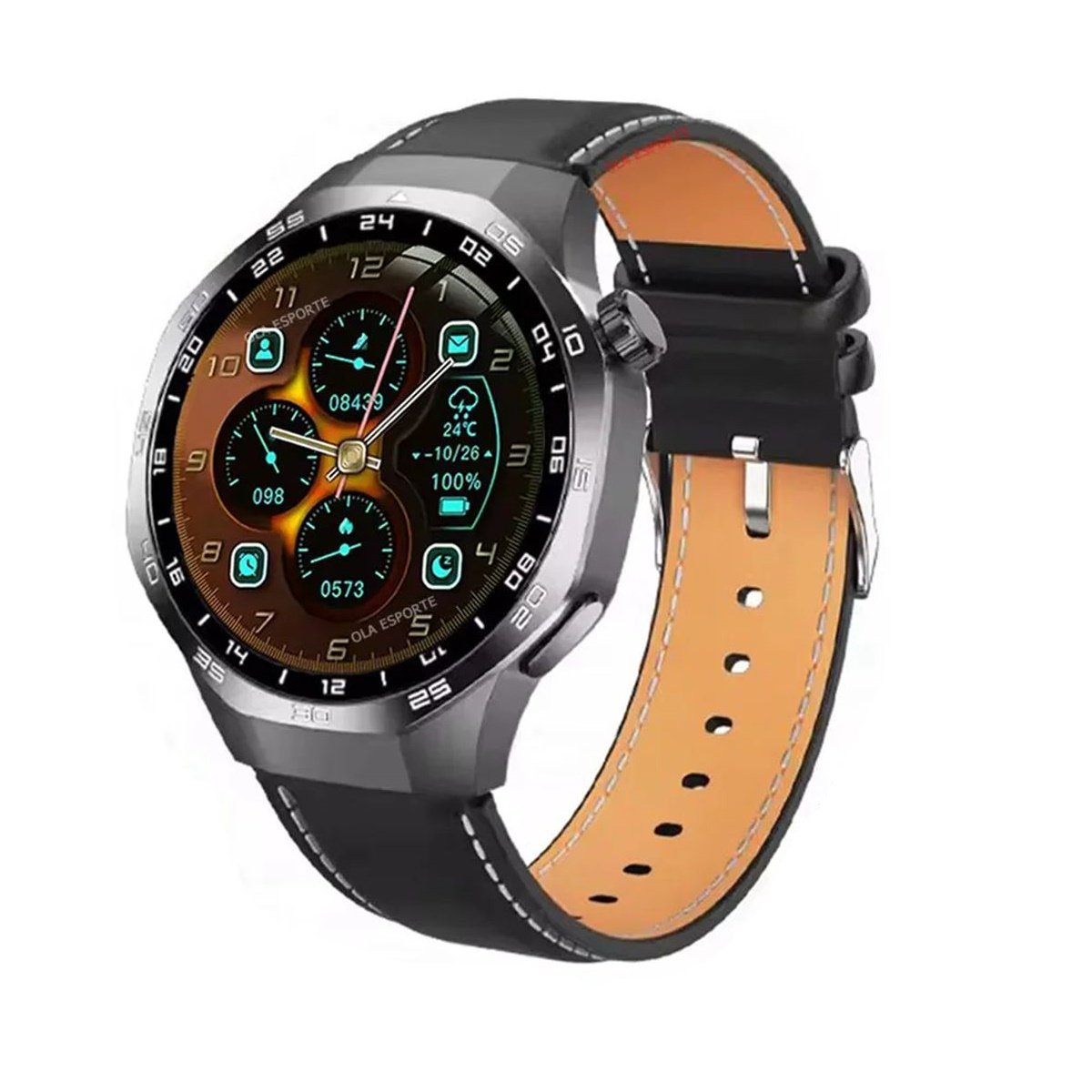 Smart Watch 5 Pro AMOLED HD Screen - Black Leather image