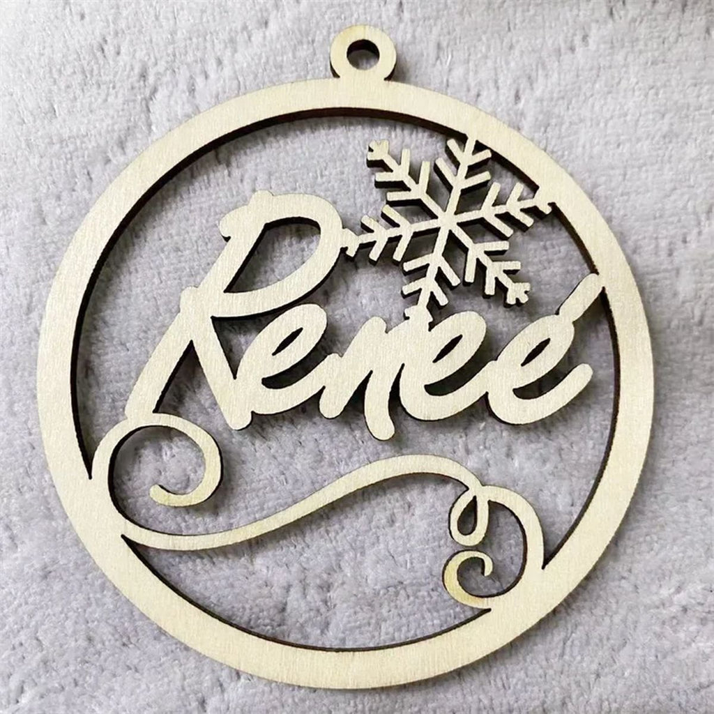 Personalized Wooden Snowflake Name Ornaments - Style 3 image