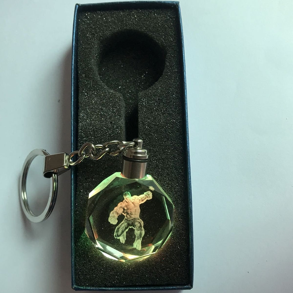Keyring the Avengers Crystal Glass Keychain with Led Light - 3cm*11cm, HULK image
