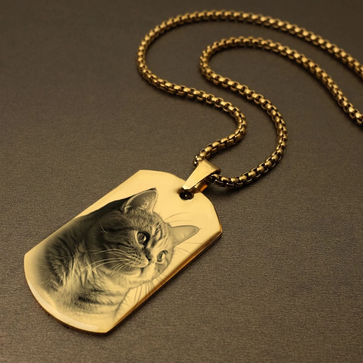 Custom Photo and Message Necklace Pendant - Necklace gold-JP image