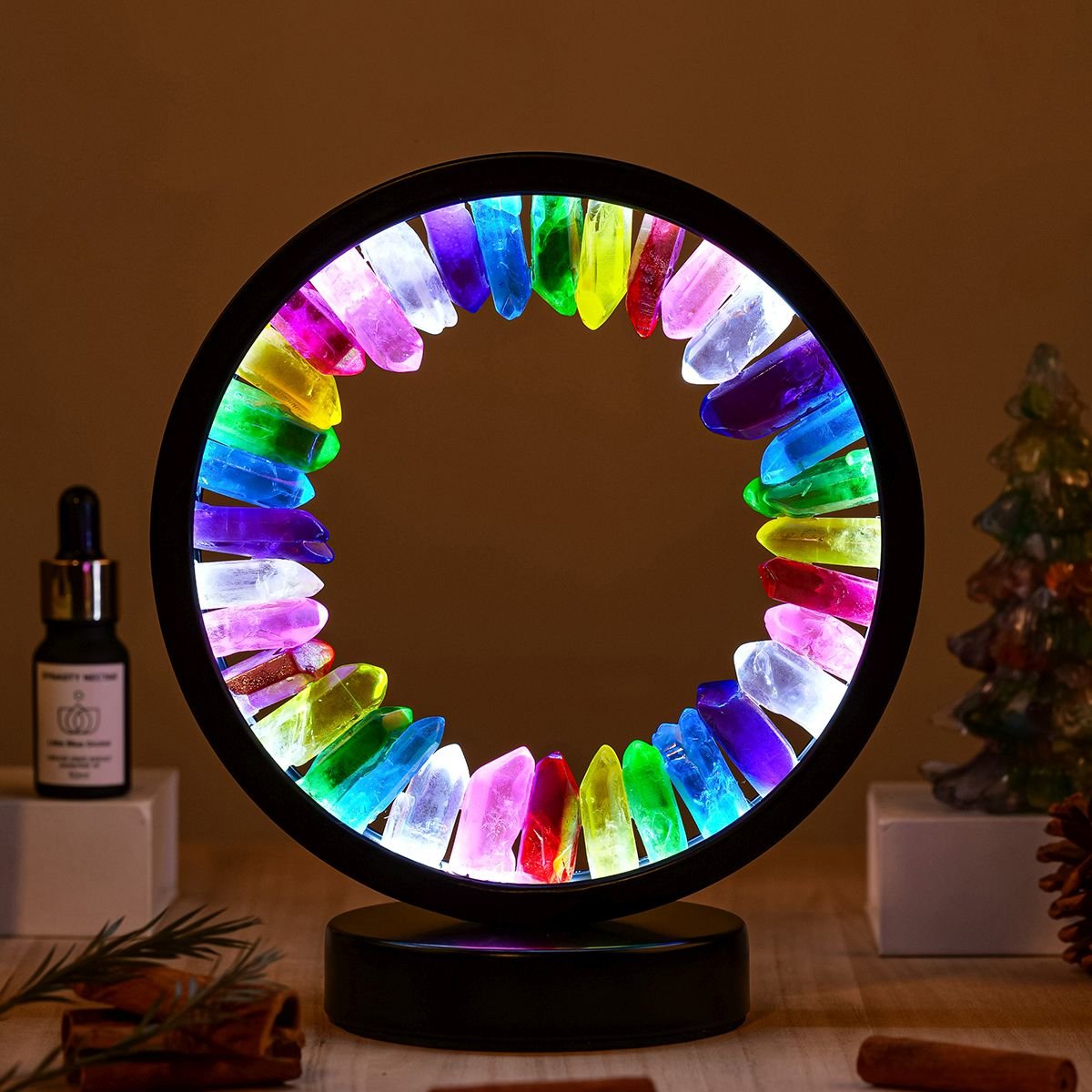 Natural Stone Amethyst Round Crystal Lamp image 4