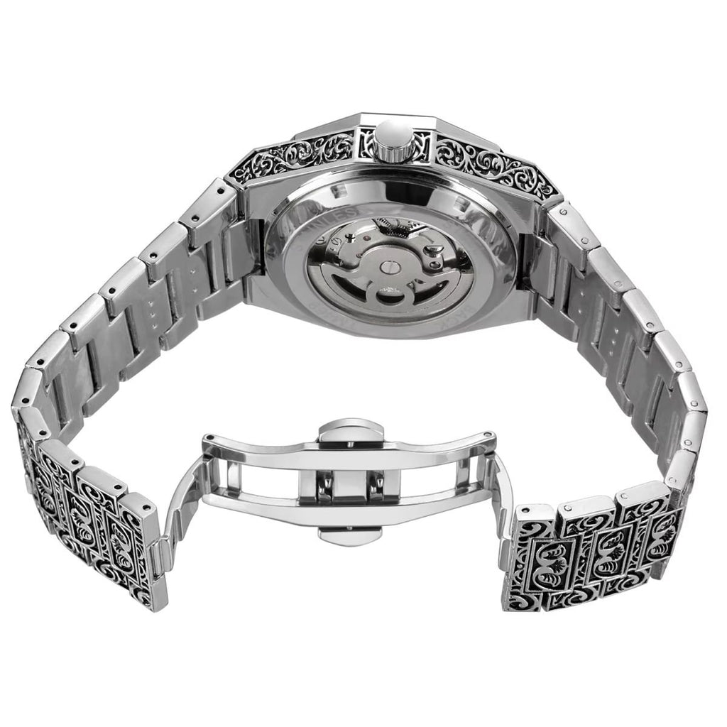 FORSINING "Retro-Aesthetic" Engraved Skeleton Automatic Watch image 1
