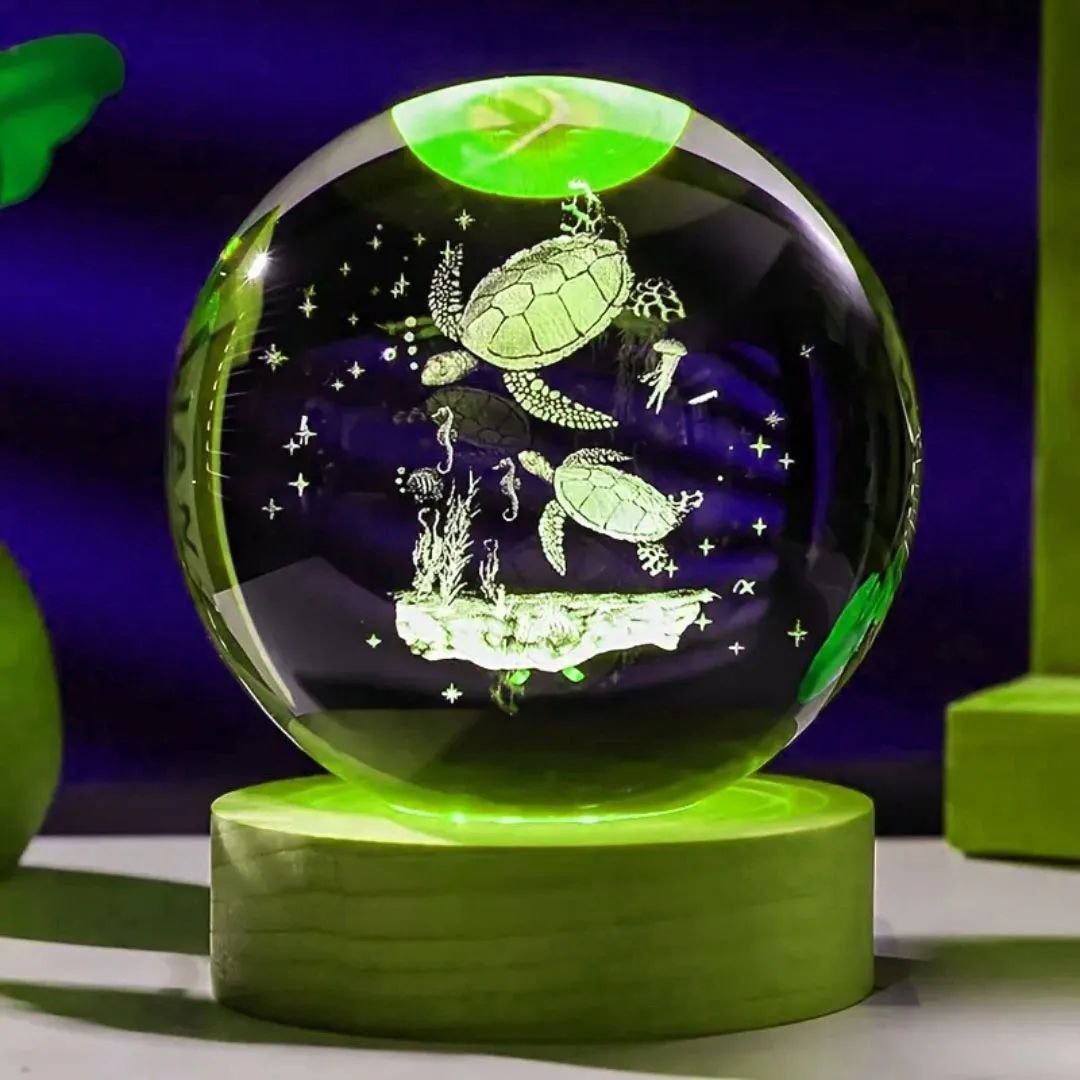 3D Turtle crystal ball image 2