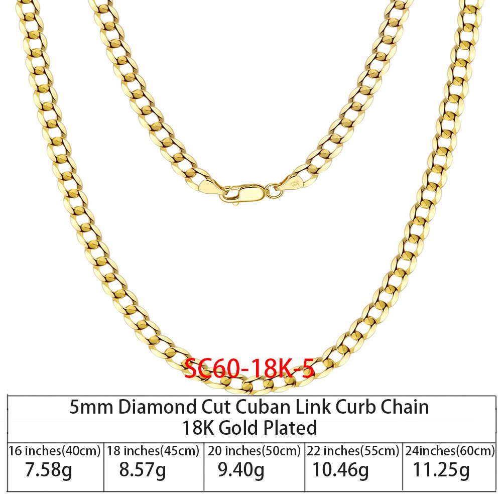 Gold Plated Jewellery - 18 inches(45cm), SC60-18K-3 image