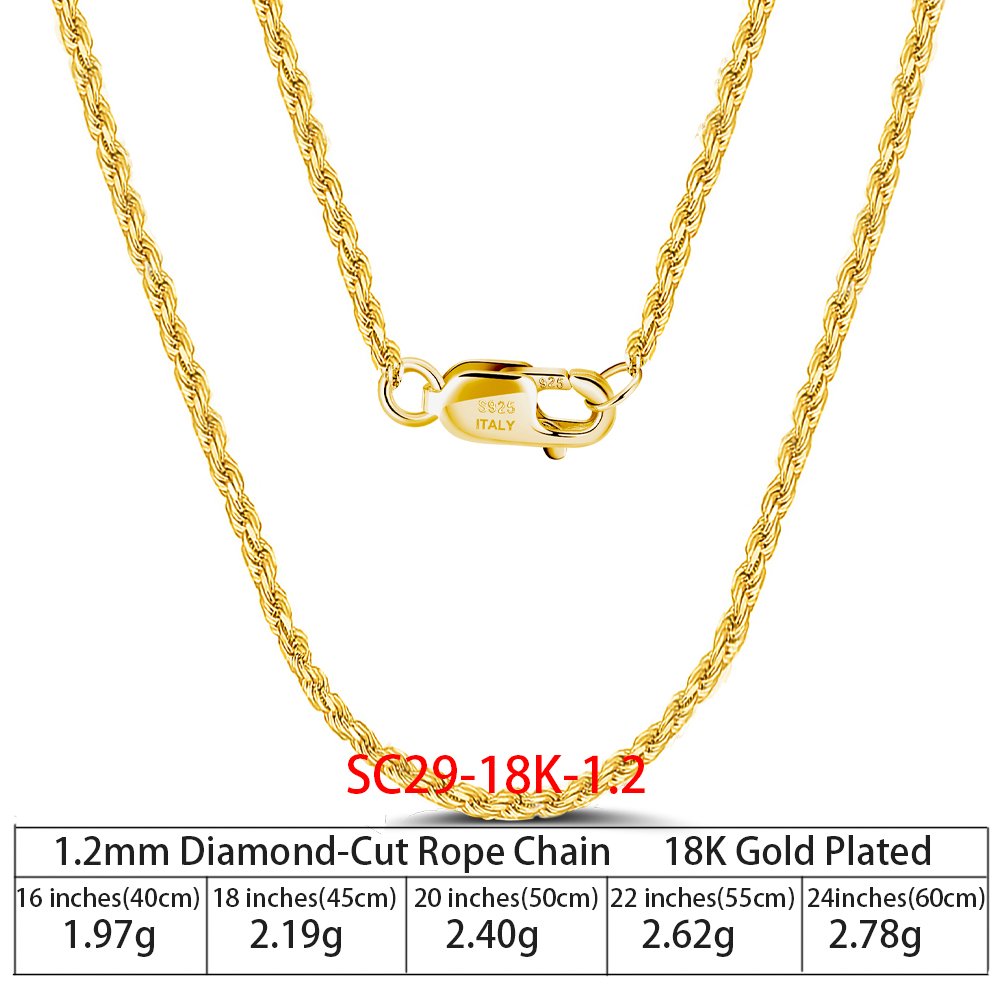 Gold Plated Jewellery - 18 inches(45cm), SC29-18K-1.2 image