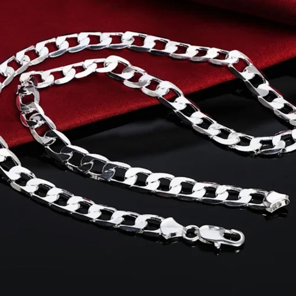 Sterling Silver 6MM 20inches Chain Necklace - Silver color image