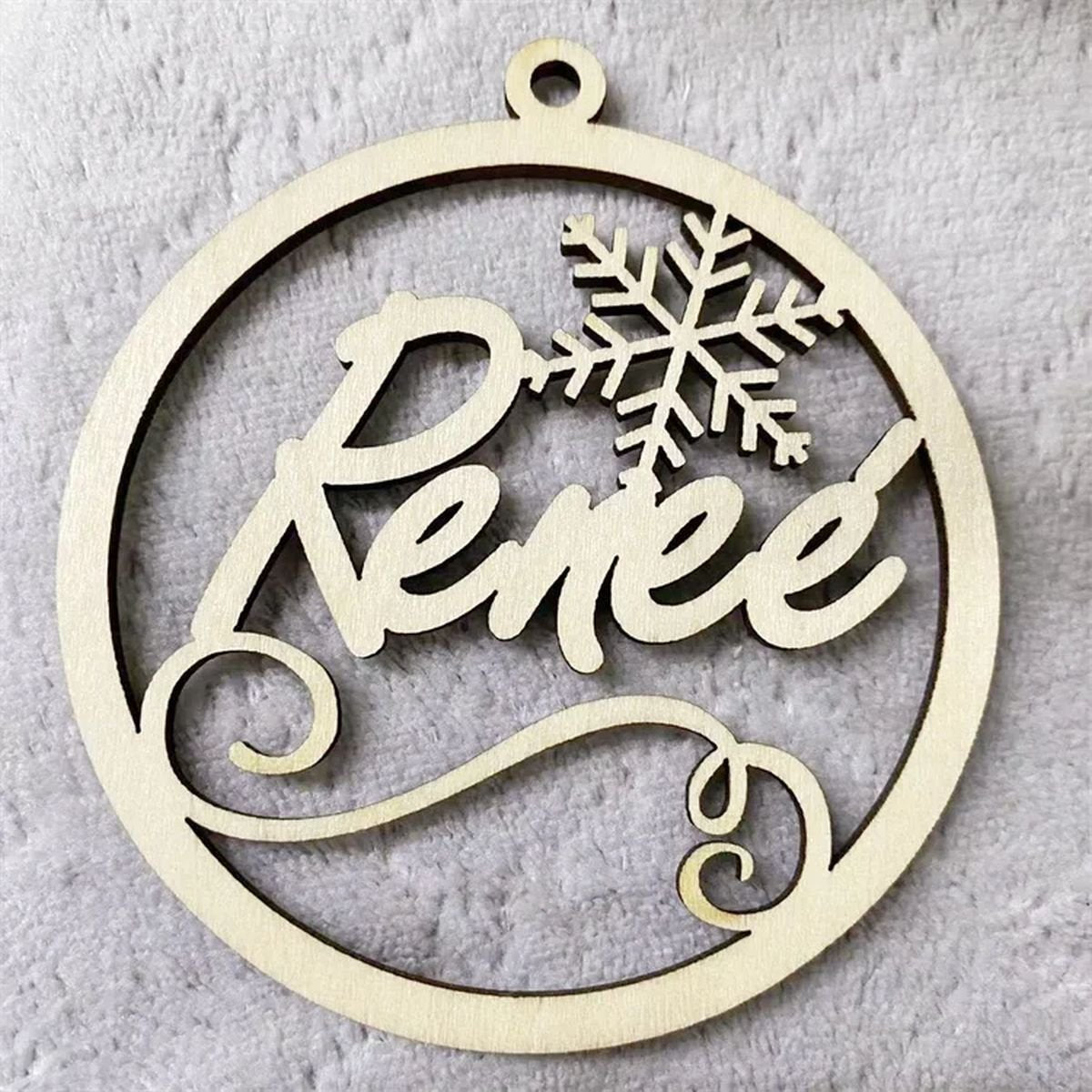 Personalized Wooden Snowflake Name Ornaments image 2