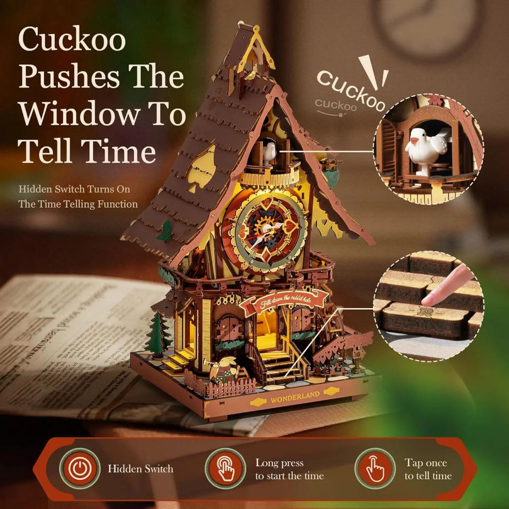 Robotime Rokr 3D Wooden Puzzle Cuckoo Clock Kit