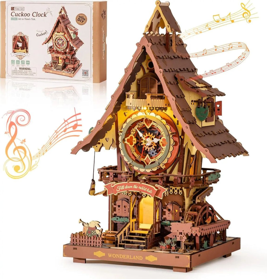 Robotime Rokr 3D Wooden Puzzle Cuckoo Clock Kit