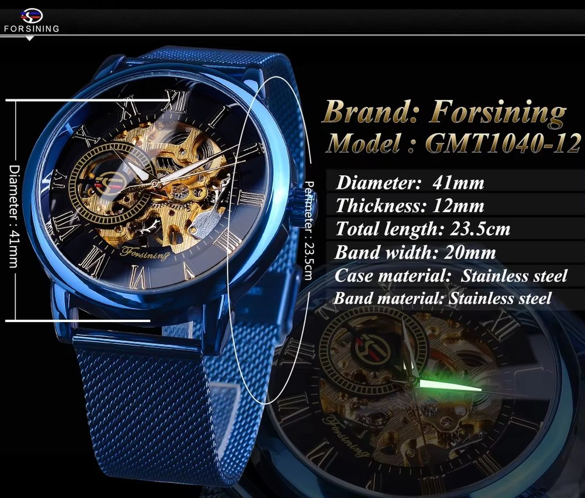 Forsining Men's Luxury Skeleton Watch