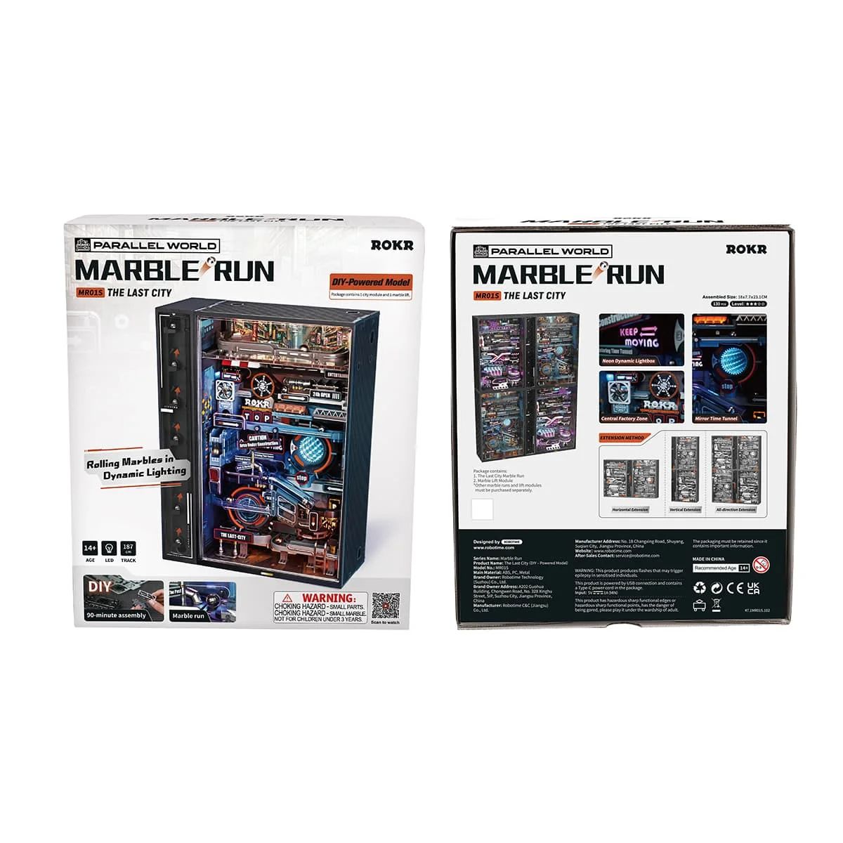 Robotime Rokr Marble Run Cyberpunk Gift 3D Puzzle Model Gaming Decoration Automatic DIY Home Decor for Men