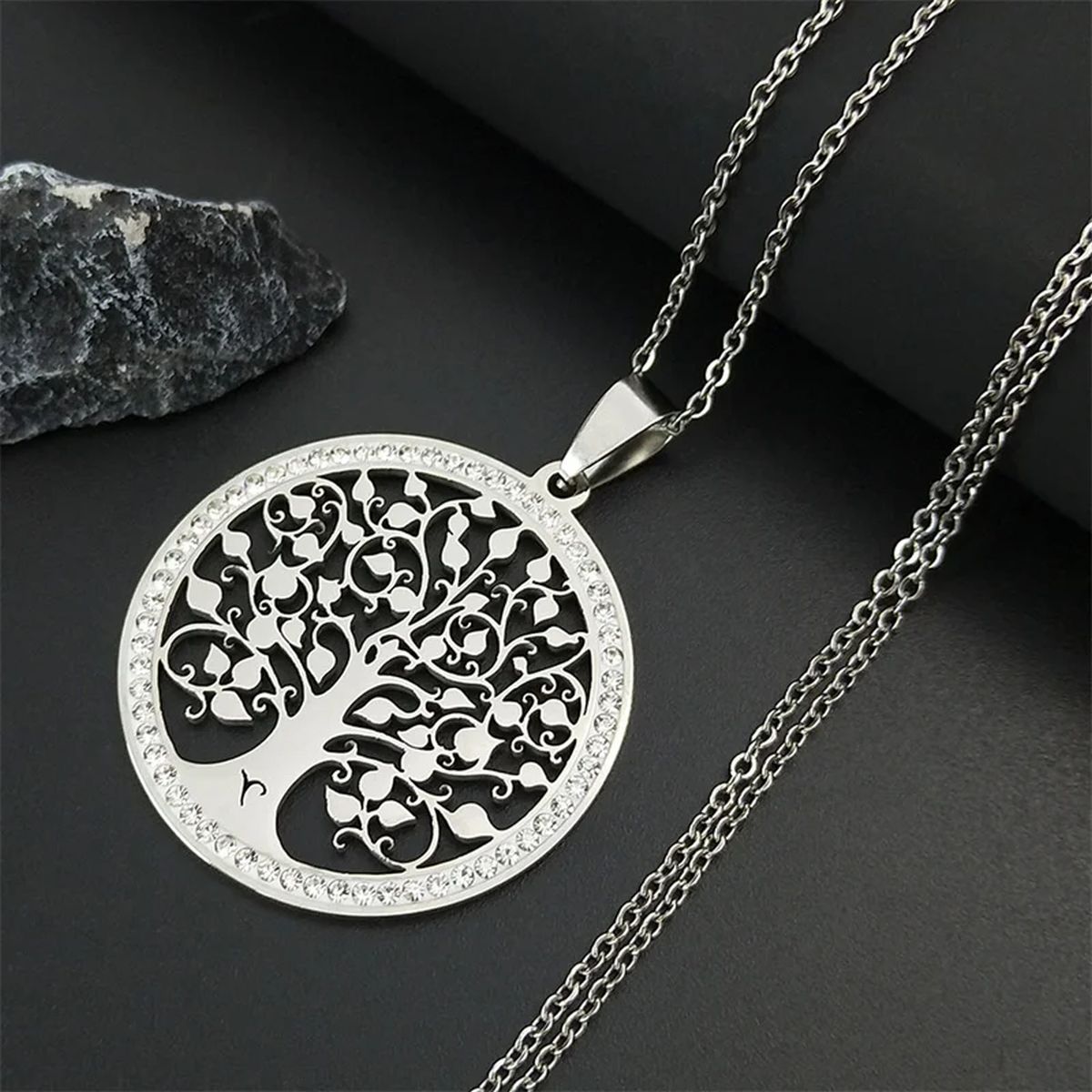 Tree of Life Crystal Stainless Steel