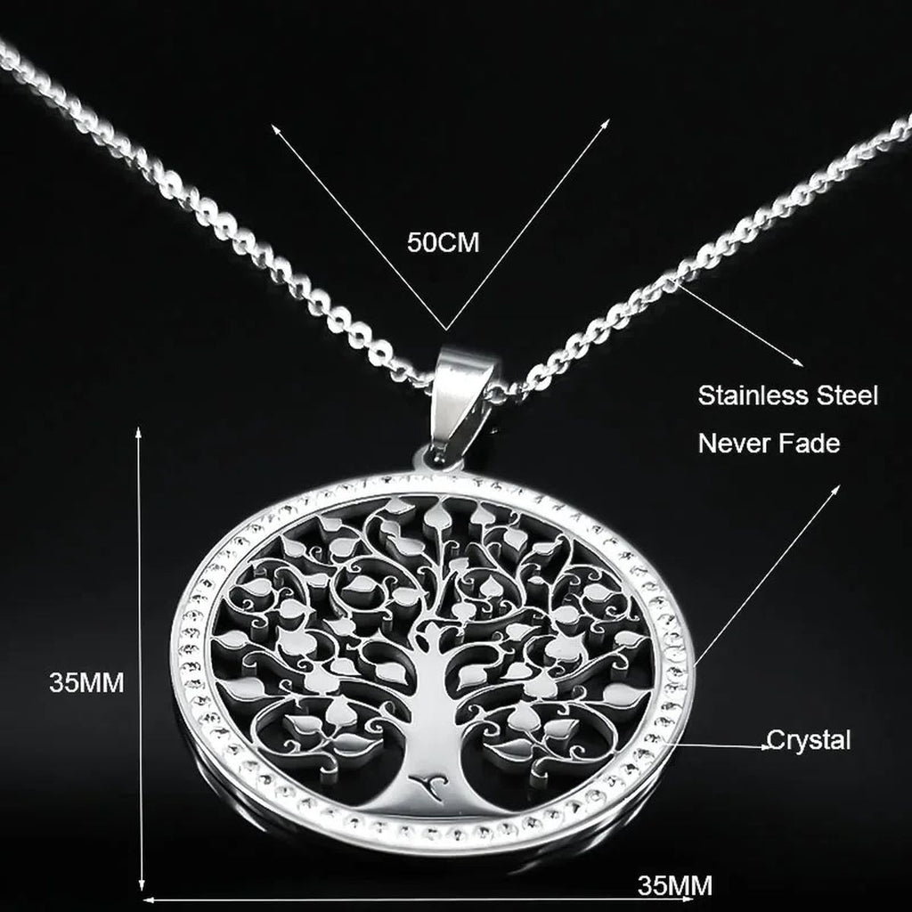 Tree of Life Crystal Stainless Steel