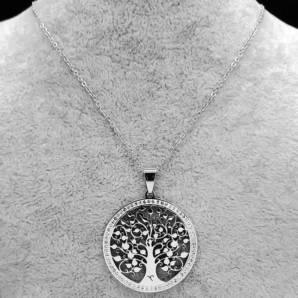 Tree of Life Crystal Stainless Steel