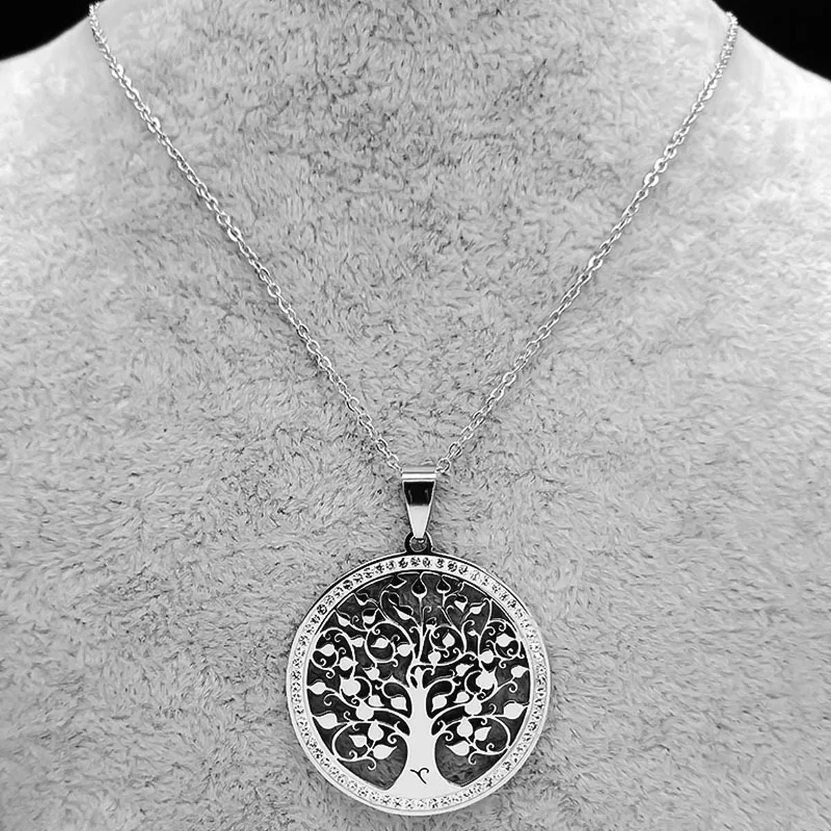 Tree of Life Crystal Stainless Steel