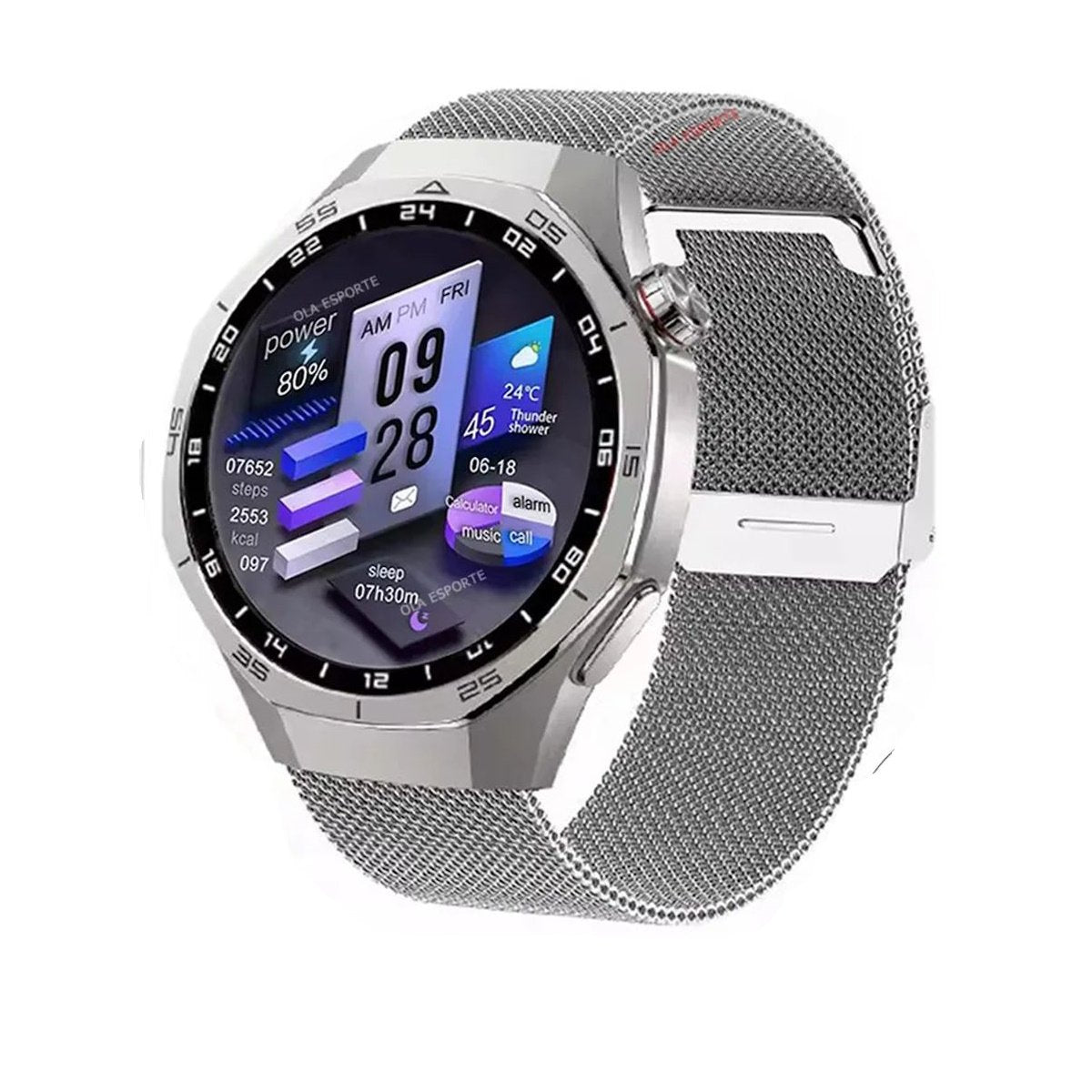 Smart Watch 5 Pro AMOLED HD Screen - Silver Milan image