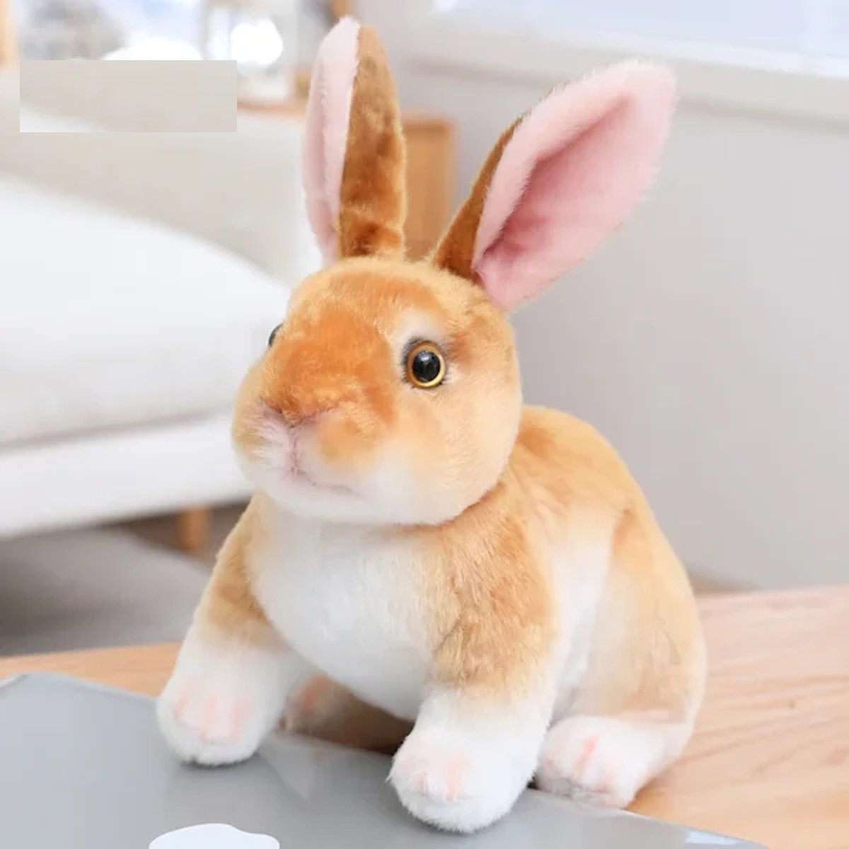 Rabbit Plush Toy - squat yellow 16cm image