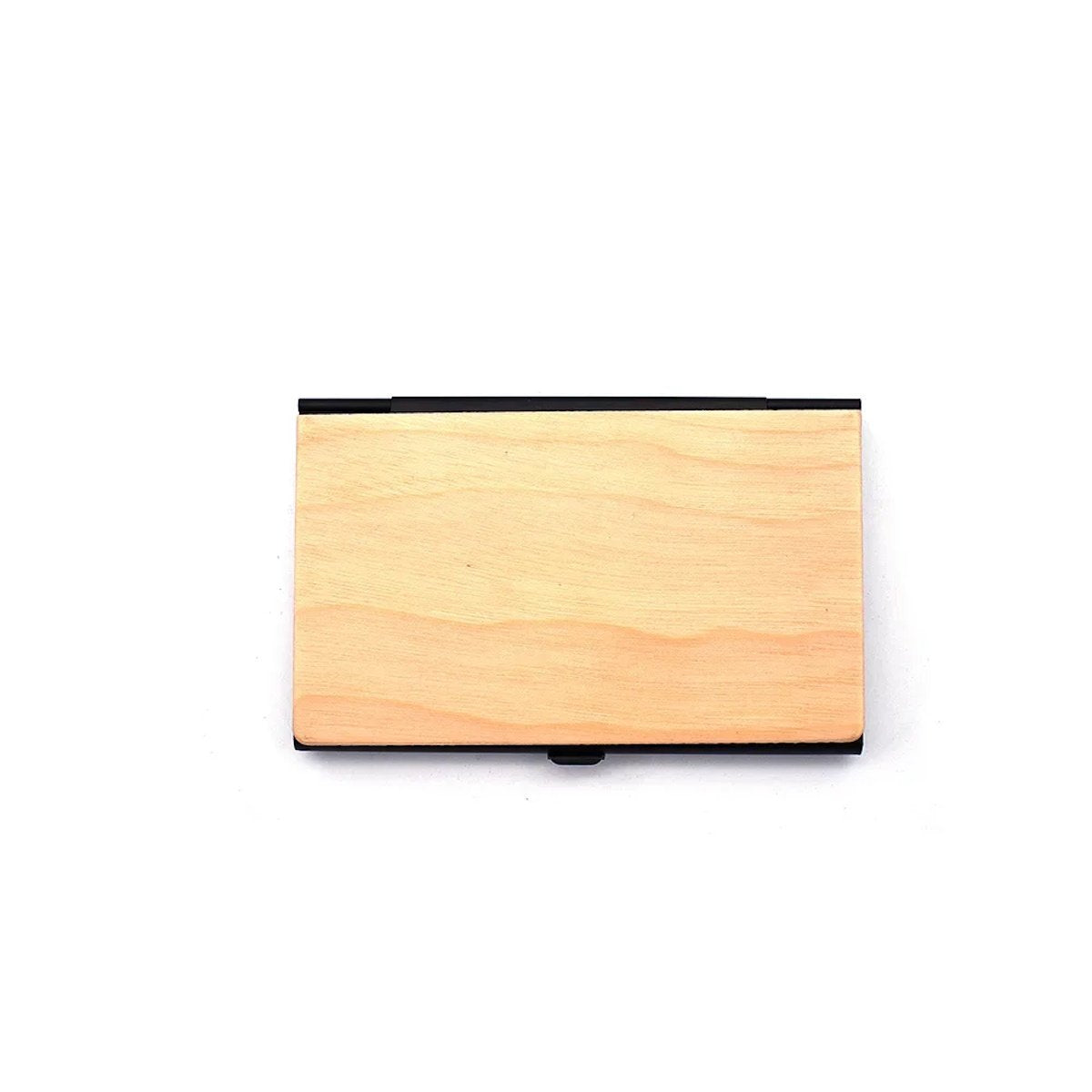 Wood Business Card Holder - Maple Wood x Black, Need Engraving image
