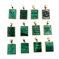 Natural Stone Handmade Carved 12 Symbol Rectangle image 0